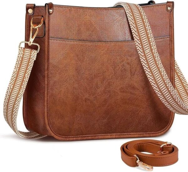 Cross Body Bag for Women, Women's Cross-Body Bags with Removable Shoulder - Brown